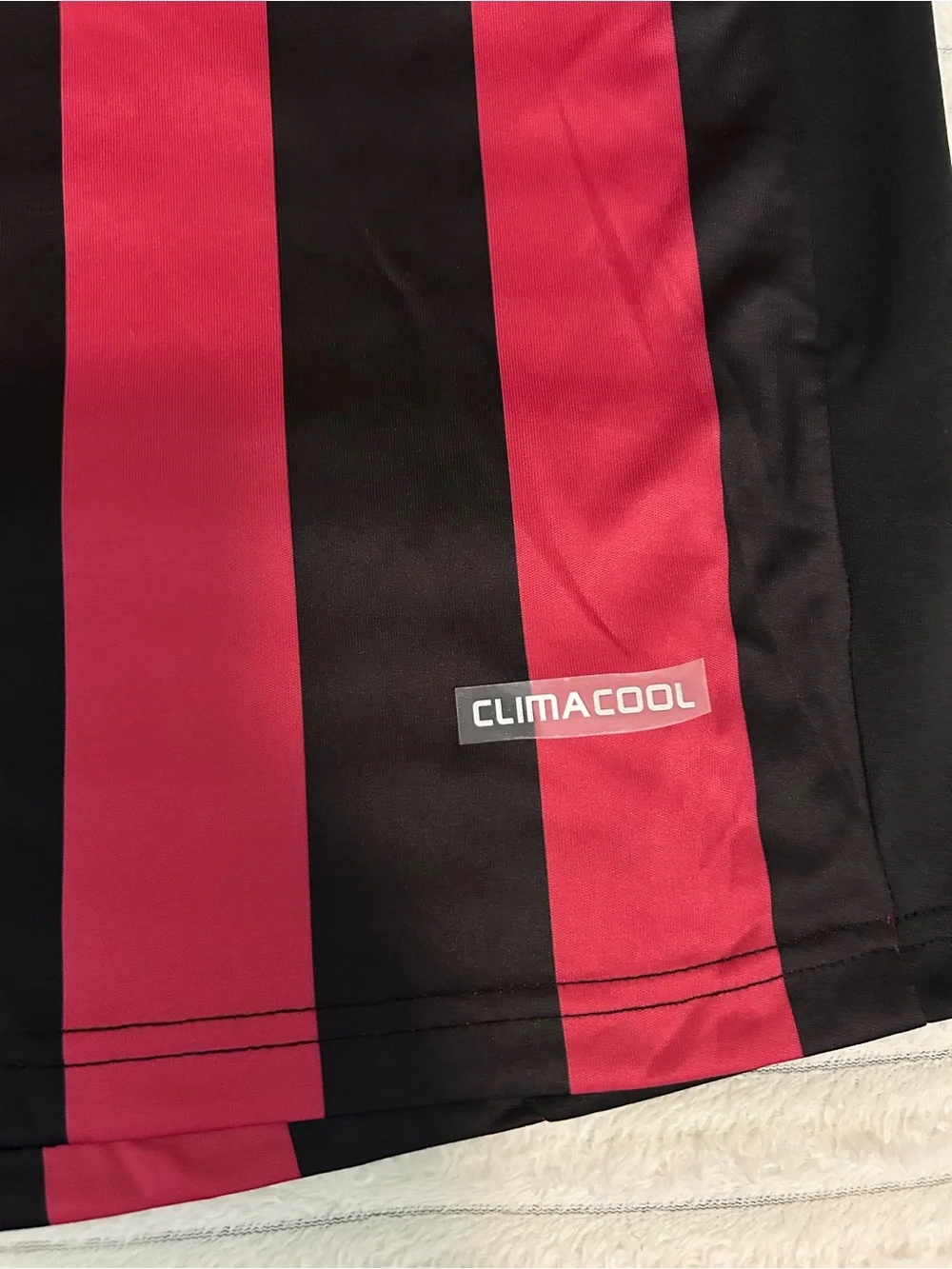 adidas Men’s Long Sleeve Ronaldinho 80 AC Milan Red and Black Jersey